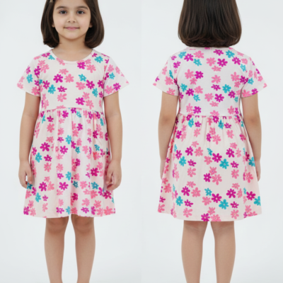 Flower Fun Cotton Girls Dress