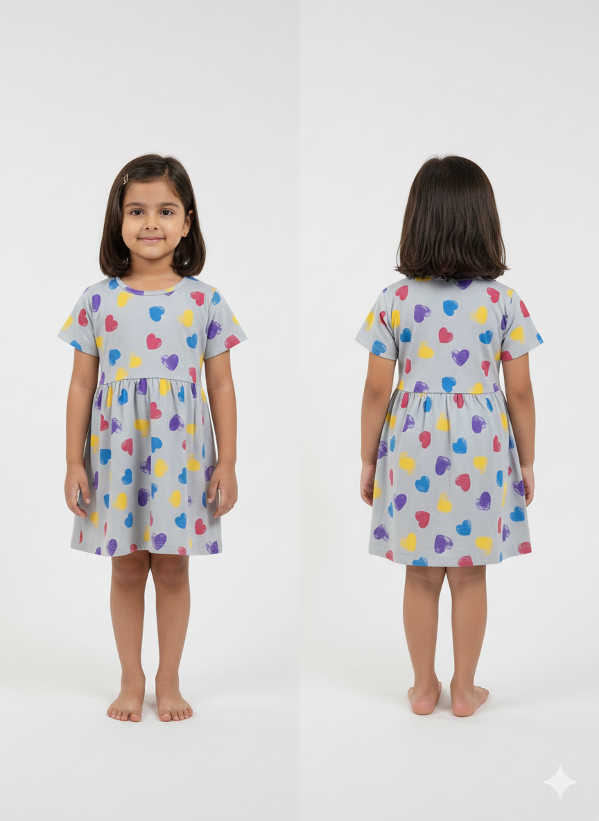 Colour Pop Heart Print Dress