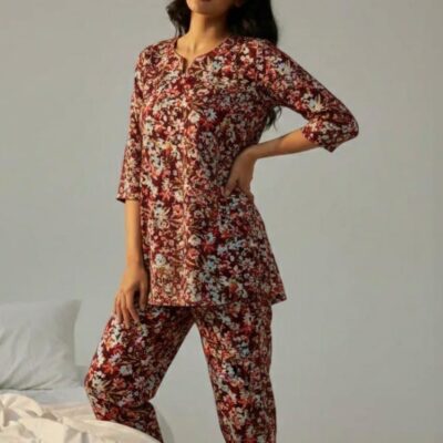 Crimson Bloom Printed Co-Ord Set