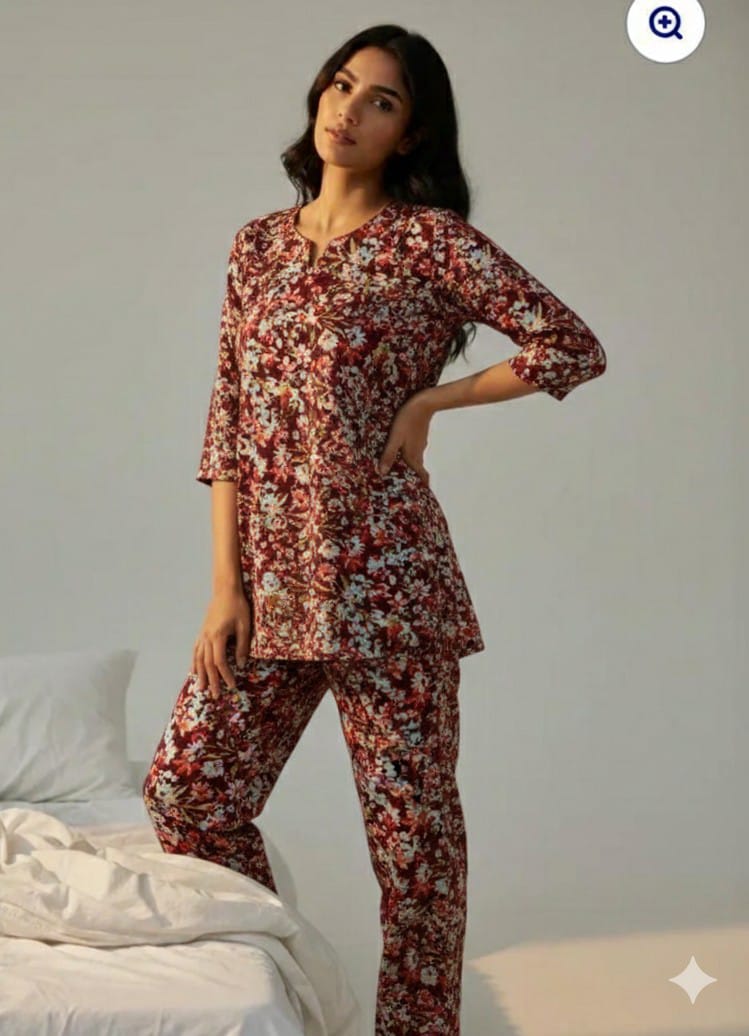 Crimson Bloom Printed Co-Ord Set