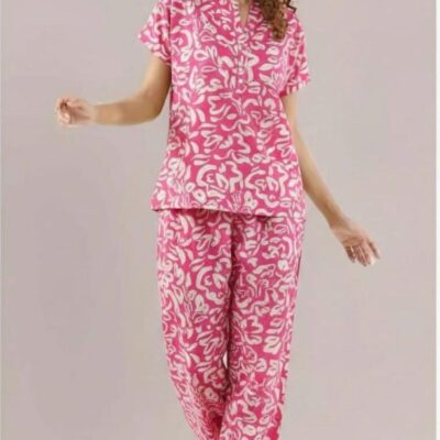 Blush Pink Printed Rayon Cotton Co-Ord Set