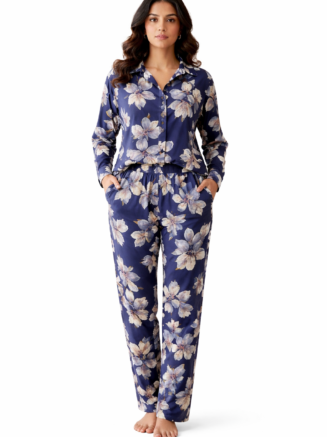 Midnight Bloom Cotton Lounge Co-ord Set