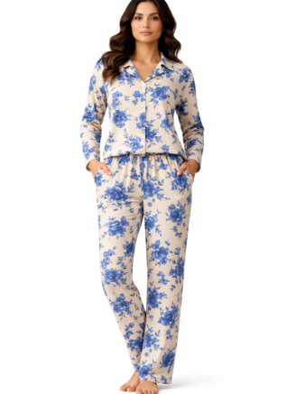 Azure Bloom Cream Cotton Co-ord Set