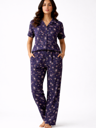 Midnight Blossom Cotton Co-ord Set